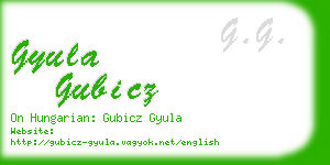 gyula gubicz business card